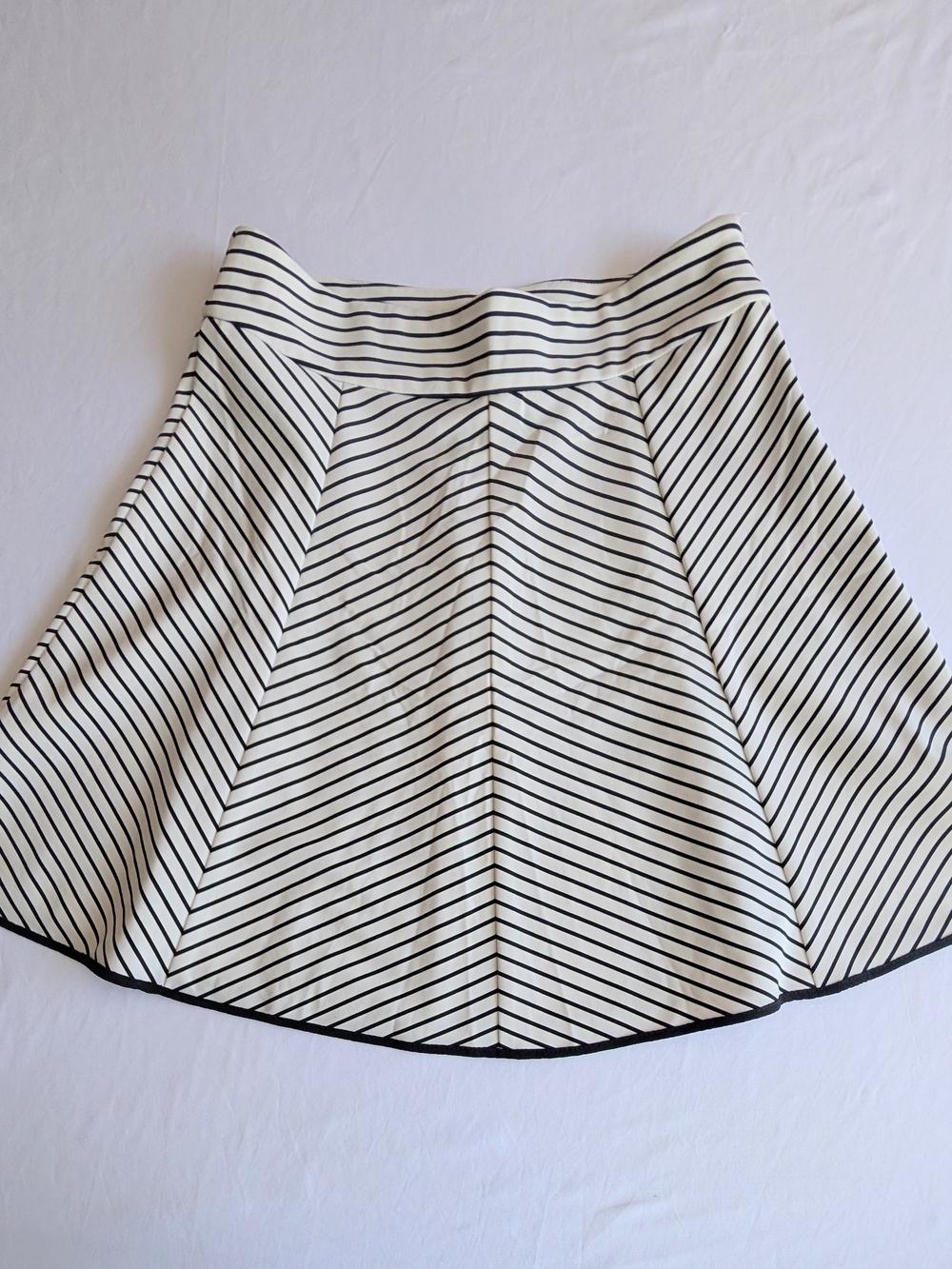Pixley Black & White Striped Circle Skirt